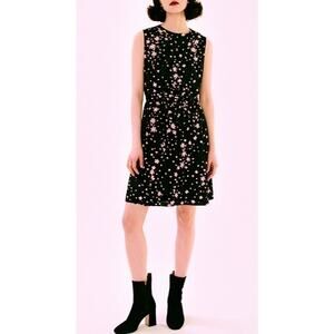 NWT Harkel Stars Party Women's Dress Black Shiny Cocktail Vintage Retro Mod 10